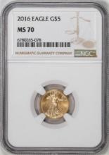 2016 $5 American Gold Eagle Coin NGC MS70