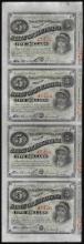 Uncut Sheet of (4) State of Louisiana Baby Bond Obsolete Notes