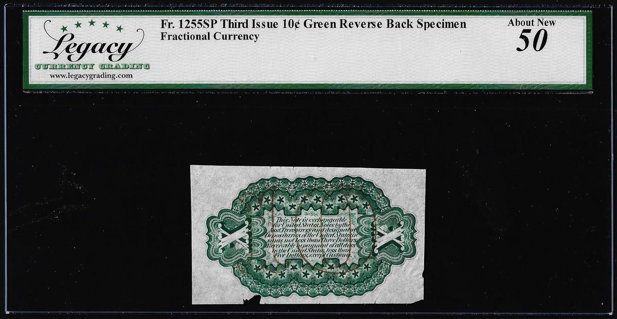 Specimen Third Issue Ten Cents Fractional Note Fr.1255SP Legacy About New 50