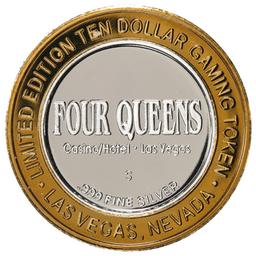 .999 Silver Four Queens Casino Hotel Las Vegas $10 Limited Edition Gaming Token