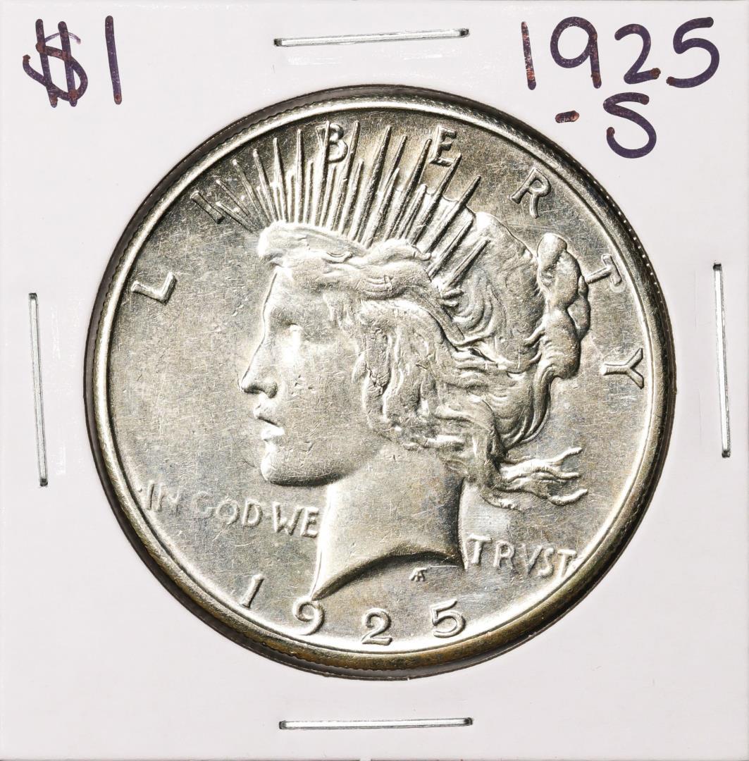 1925-S $1 Peace Silver Dollar Coin