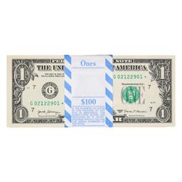 Pack of (100) Consecutive 2017 $1 Federal Reserve STAR Notes Chicago