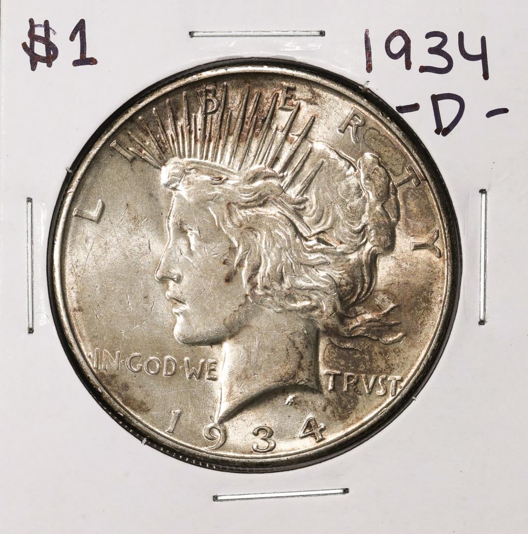 1934-D $1 Peace Silver Dollar Coin