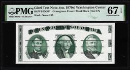 Circa 1970's Washington Center Giori Test Note PMG Superb Gem Uncirculated 67EPQ