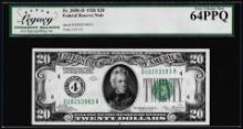 1928 $20 Federal Reserve Note Cleveland Fr.2050-D Legacy Very Choice New 64PPQ