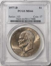 1977-D $1 Eisenhower Dollar Coin PCGS MS66