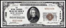 1929 $20 National Tradesman Bank of New Haven, CT CH# 1202 National Currency Note