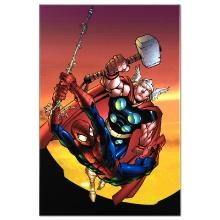 Marvel Comics "Marvel Age Spider-Man Team Up #4" Limited Edition Giclee On Canvas