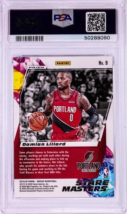 2019 Panini Mosaic Stare Masters White Damian Lillard NBA Card #9 PSA Gem Mint 10