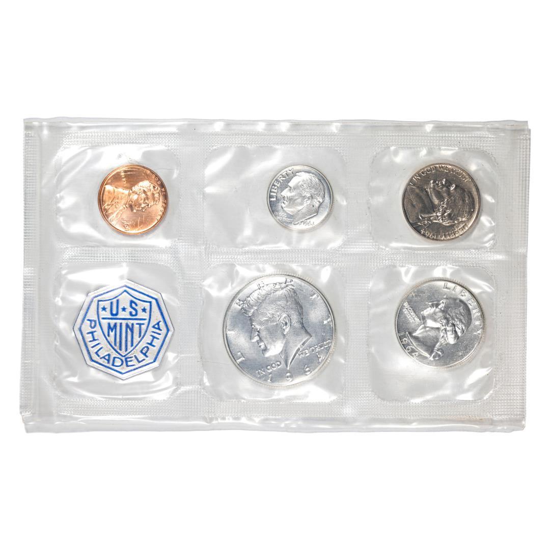 1964 (5) Coin Proof Set in Original Cellophane