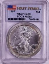 1997 $1 American Silver Eagle Coin PCGS MS68 First Strike