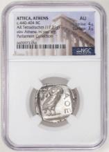 Attica, Athens c.440-404 BC AR Tetradrachm Athenian Owl Ancient Coin NGC AU