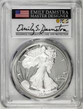 2021-S Type 2 $1 American Silver Eagle Coin PCGS PR70DCAM Emily Damstra Signature FS