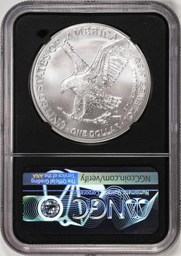 2021 Type 2 $1 American Silver Eagle Coin NGC MS70 FDOI Edmund Moy Signature