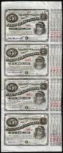 Uncut Sheet of (4) State of Louisiana Baby Bond Obsolete Notes