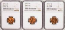 Lot of (3) 1946-S Lincoln Wheat Cent Coins NGC MS67RD