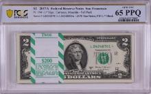 Pack 2017A $2 Federal Reserve STAR Notes San Francisco Fr.1941-L* PCGS Gem UNC 65PPQ