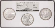 20th Anniversary (3) Coin Set 2006 $1 American Silver Eagle NGC MS69/PF69/PF69 Ultra