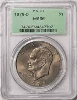 1978-D $1 Eisenhower Silver Dollar Coin PCGS MS66 Old Green Holder