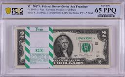 Pack 2017A $2 Federal Reserve STAR Notes San Francisco Fr.1941-L* PCGS Gem UNC 65PPQ