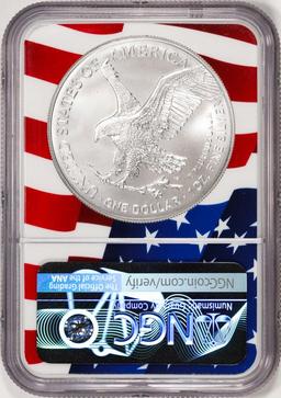 2021 Type 2 $1 American Silver Eagle Coin NGC MS70 Flag Core