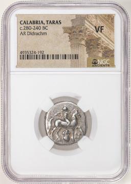 Calabria, Taras c.280-240 BC AR Didrachm Ancient Coin NGC VF