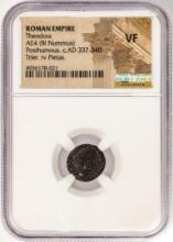 Roman Empire 337-340 c.AD Theodora AE4 Bi Nummus Ancient Coin NGC VF