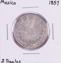 1857 Mexico 2 Reales Silver Coin