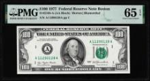 1977 $100 Federal Reserve Note Boston Fr.2168-A PMG Gem Uncirculated 65EPQ