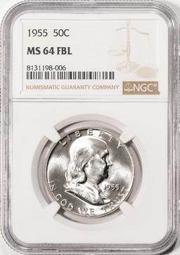 1955 Franklin Half Dollar Coin NGC MS64FBL