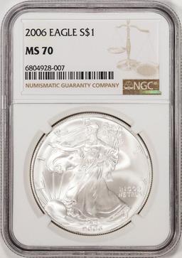 2006 $1 American Silver Eagle Coin NGC MS70