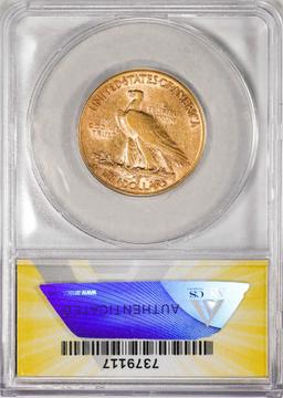 1910-S $10 Indian Head Eagle Gold Coin ANACS AU50