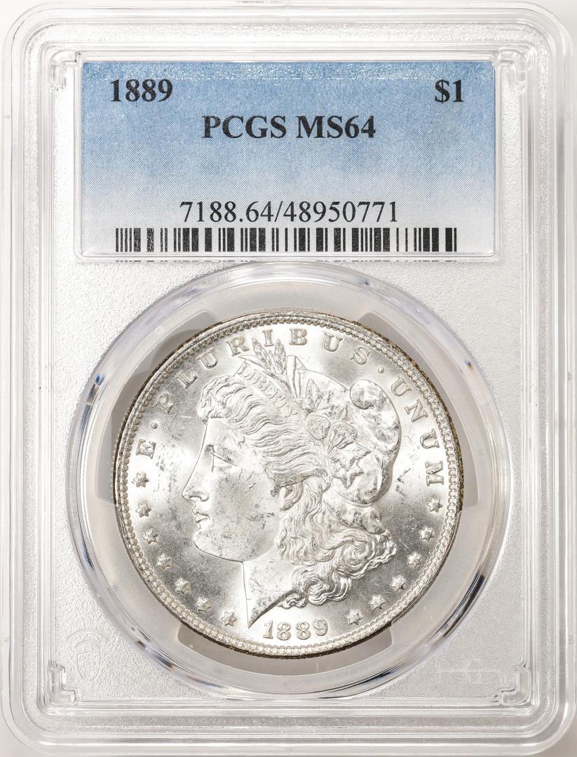 1889 $1 Morgan Silver Dollar Coin PCGS MS64