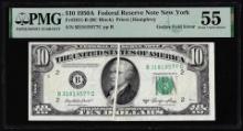 1950A $10 Federal Reserve Note Fr.2011-B Gutter Fold ERROR PMG About Uncirculated 55