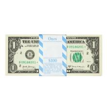 Pack of (100) Consecutive 2017A $1 Federal Reserve Star Notes New York