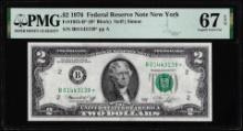 1976 $2 Federal Reserve Star Note New York Fr.1935-B* PMG Superb Gem Unc. 67EPQ