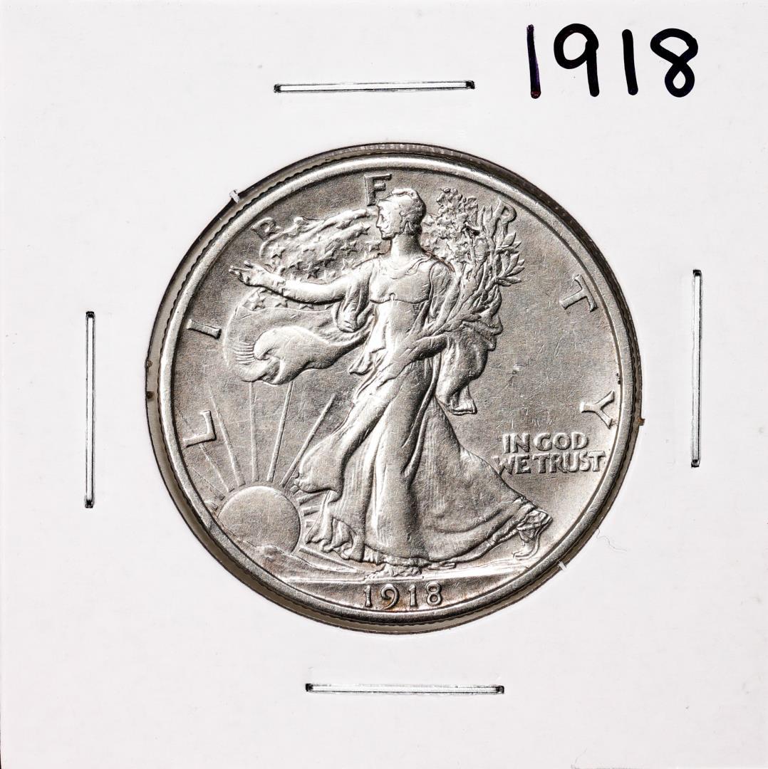 1918 Walking Liberty Half Dollar Coin