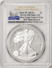 2016-W Lettered Edge $1 Proof American Silver Eagle Coin PCGS PR70DCAM WP Mint Hoard