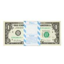 Pack of (100) Consecutive 2017A $1 Federal Reserve Star Notes New York