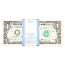 Pack of (100) Consecutive 2013 $1 Federal Reserve Notes San Francisco