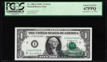 1969C $1 Federal Reserve Note Partial Offset Error PCGS Superb Gem New 67PPQ