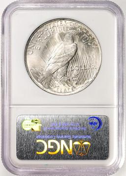 1923 $1 Peace Silver Dollar Coin NGC MS63