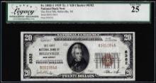 1929 $20 NB of Belleville, NJ CH# 8382 National Currency Note Legacy Very Fine 25