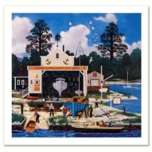 Jane Wooster Scott "Salem Shipyard" Limited Edition Lithograph on Paper