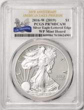 2016-W Lettered Edge $1 Proof American Silver Eagle Coin PCGS PR70DCAM WP Mint Hoard