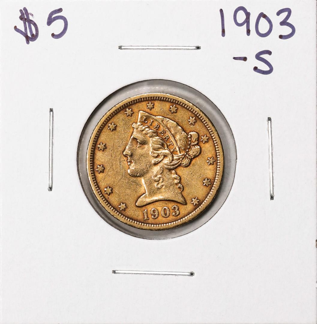 1903-S $5 Liberty Head Half Eagle Gold Coin