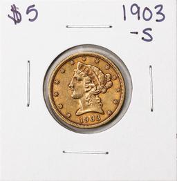 1903-S $5 Liberty Head Half Eagle Gold Coin