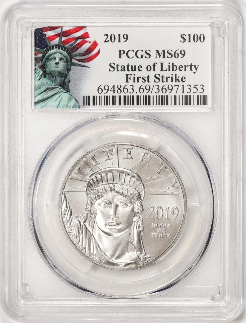 2019 $100 Platinum American Eagle Coin PCGS MS69 First Strike