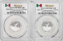 Lot of 2016-2017-Mo Mexico Proof 1/10 oz Silver Libertad Coins PCGS PR70DCAM