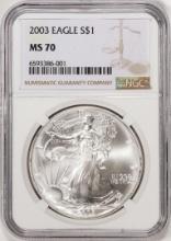 2003 $1 American Silver Eagle Coin NGC MS70